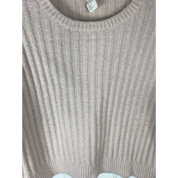 H&M Womens Ribbed Knit Sweater Size M Light Pink - Picture 3 of 5